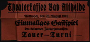 Einmaliges Gastspiel des bekannten Zauberhumoristen Tauer-Turmi