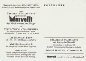 Alternative view of Das Theatre of Magic Arts präsentiert Marvelli