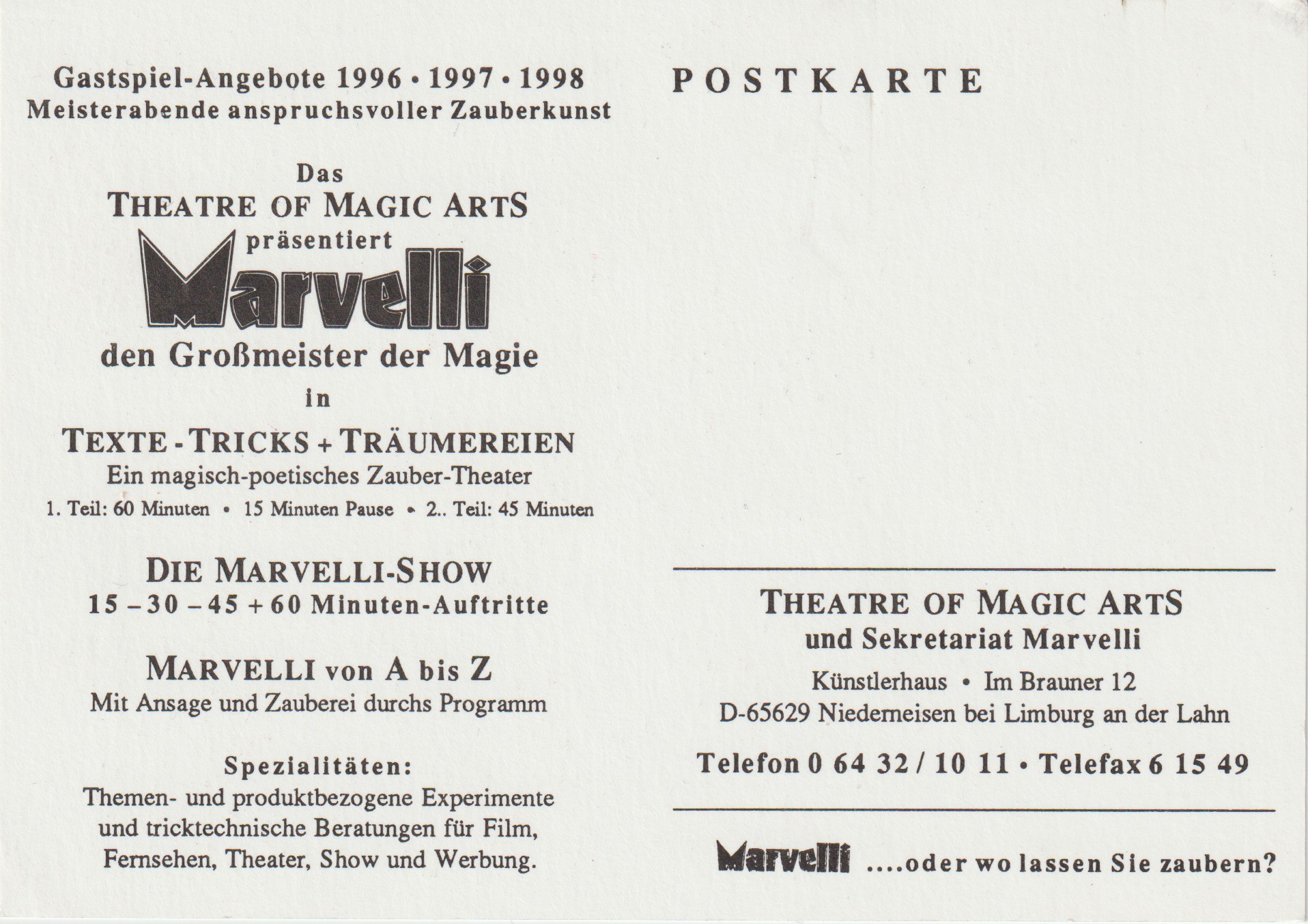 Das Theatre of Magic Arts präsentiert Marvelli – Bild 2