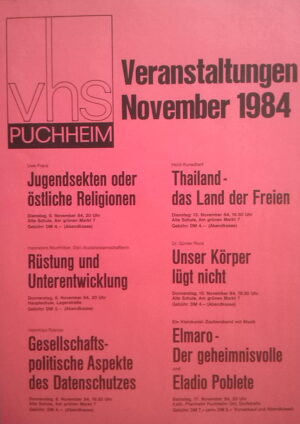 Veranstaltungen November 1984