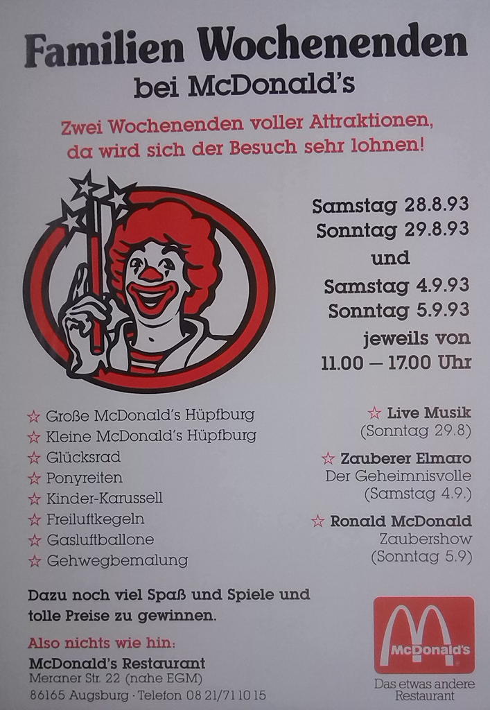 Familien Wochenenden bei McDonald's