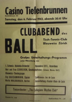 Clubabend des Tisch-Tennis-Club Blauweiß Zürich