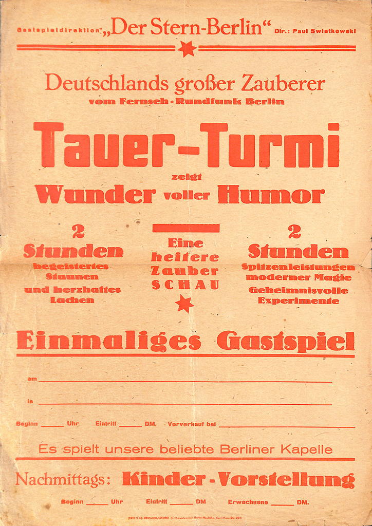 Deutschlands großer Zauberer Tauer-Turmi