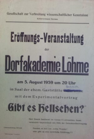 Eröffnungs-Veranstaltung der Dorfakademie Löhme