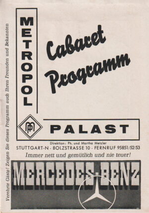 Cabaret Programm