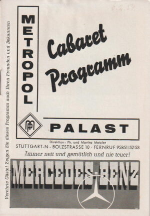 Cabaret Programm