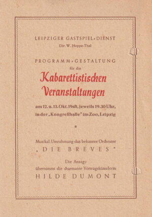 Programm-Gestaltung für die Kabarettistischen Veranstaltungen