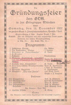 Gründungsfeier des BDA in der Ortsgruppe München