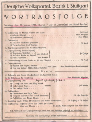 Vortragsfolge