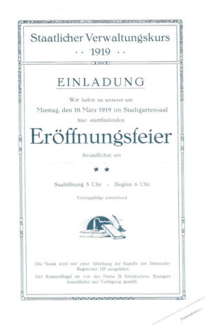 Staatlicher Verwaltungskurs 1919