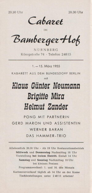 Cabaret im Bamberger Hof